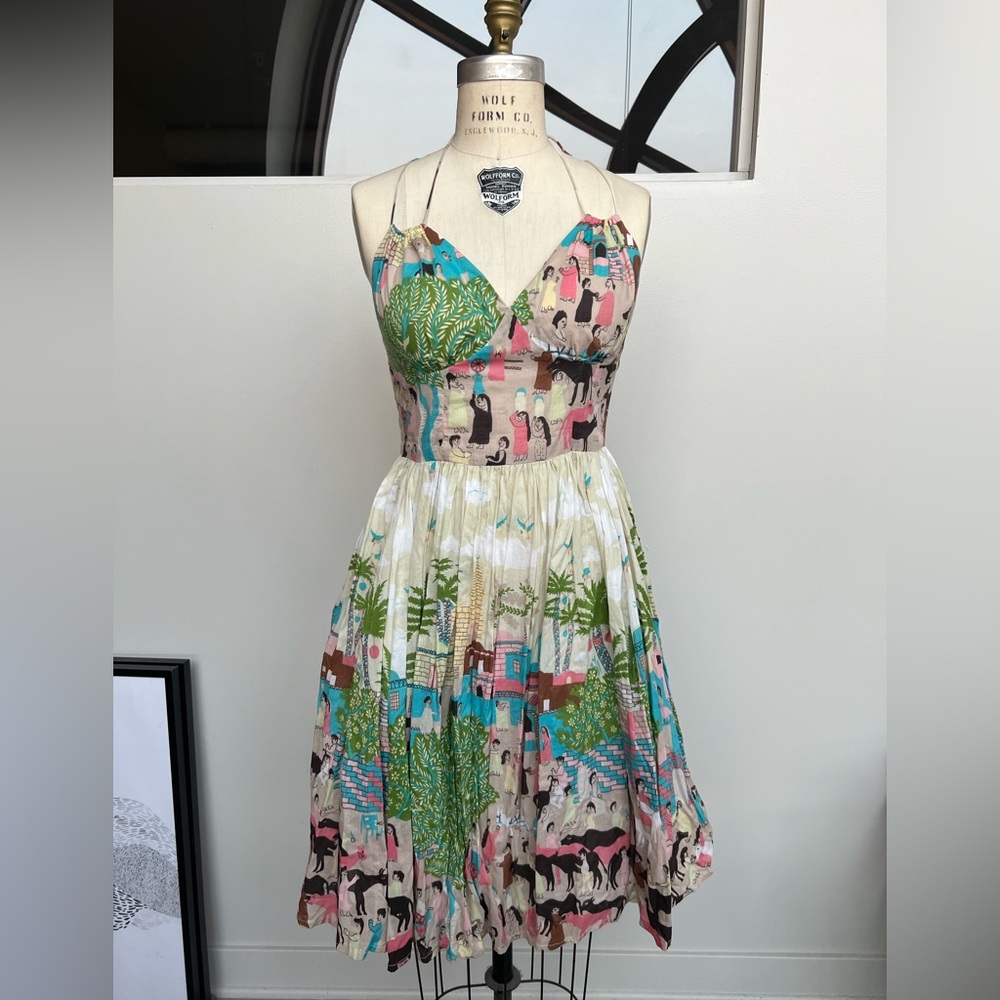 Tracy Reese Anthropologie vintage inspired summer dress print conversation 8